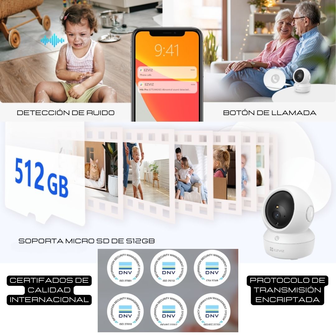 CAMARA EZVIZ INTELIGENTE CON GIRO E INCl